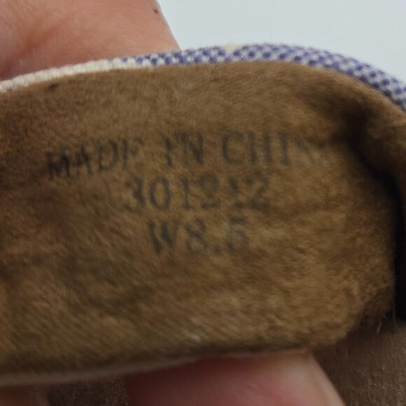 TOMS Blue Ikat Wedge Sandals | Size 8.5 | Strappy High Heels - Picture 8 of 10